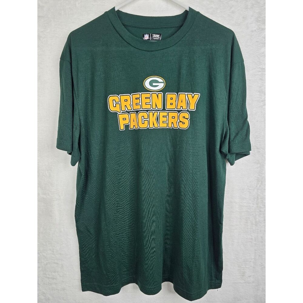 3/$25 Green Bay Packers NFL Team Apparel Sleepwear T Shirt Mens L Green Logo Tee